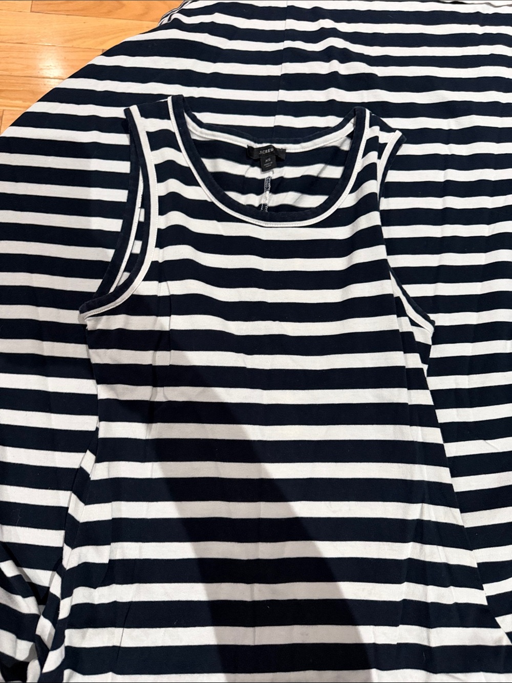 J. Crew Navy and White Striped Sleeveless Dress